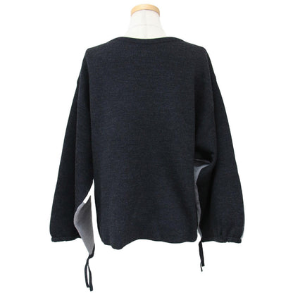 ウール ポリエステル ボートネック プルオーバー / ニット 長袖 バイカラー 配色 241008