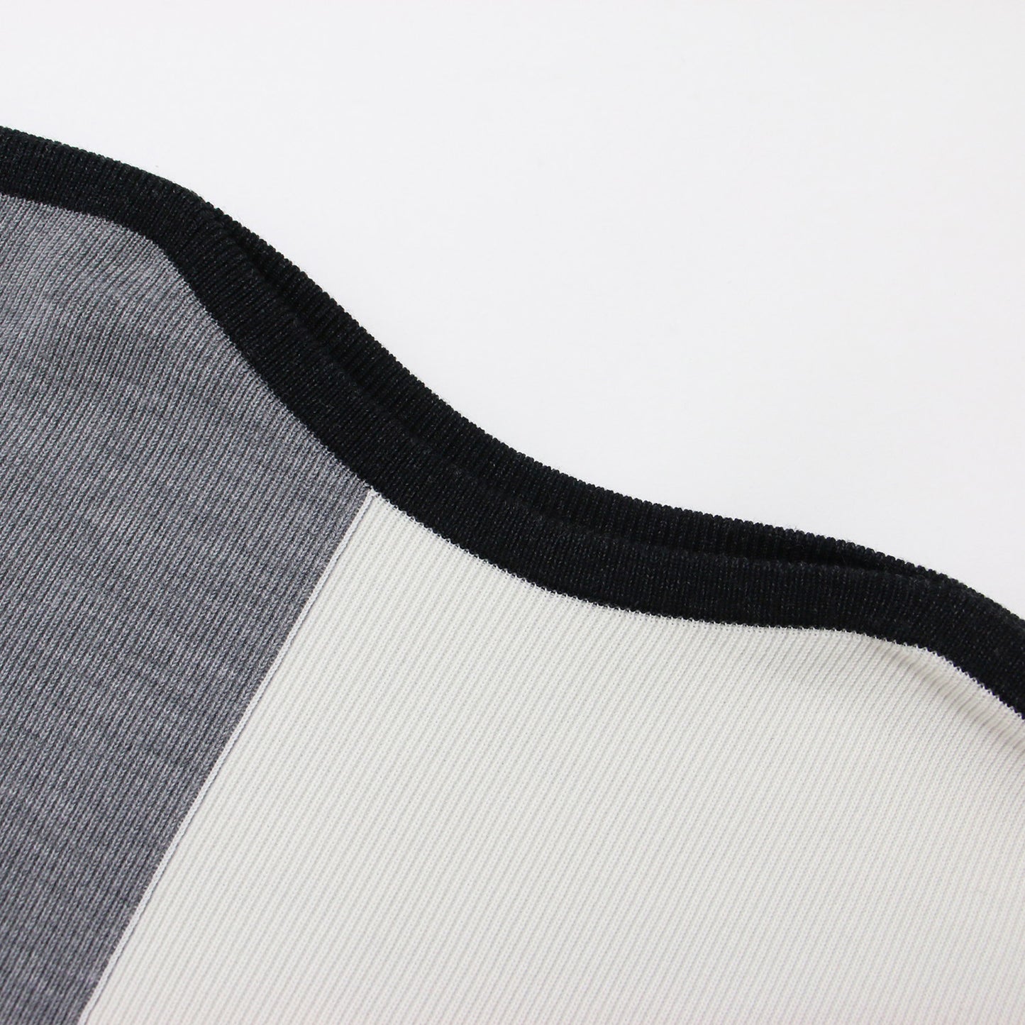 ウール ポリエステル ボートネック プルオーバー / ニット 長袖 バイカラー 配色 241008