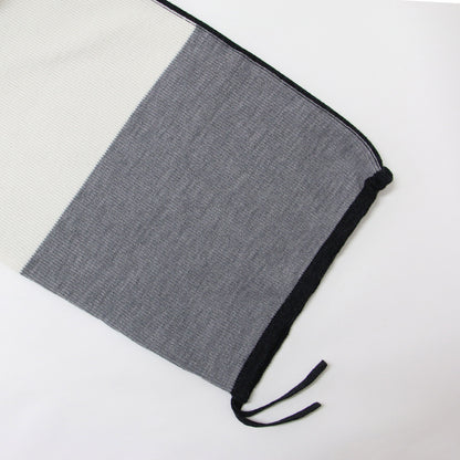 ウール ポリエステル ボートネック プルオーバー / ニット 長袖 バイカラー 配色 241008