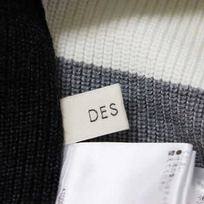 ウール ポリエステル ボートネック プルオーバー / ニット 長袖 バイカラー 配色 241008