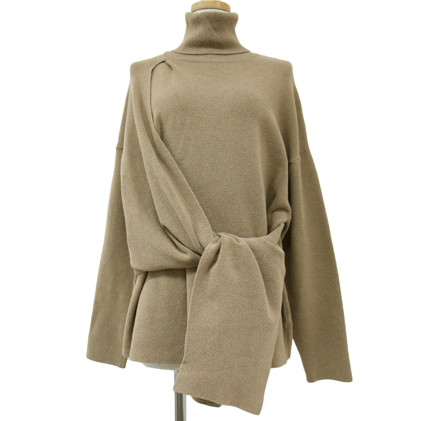 ニット プルオーバー タートルネック フロントデザイン コットン ナイロン 240626