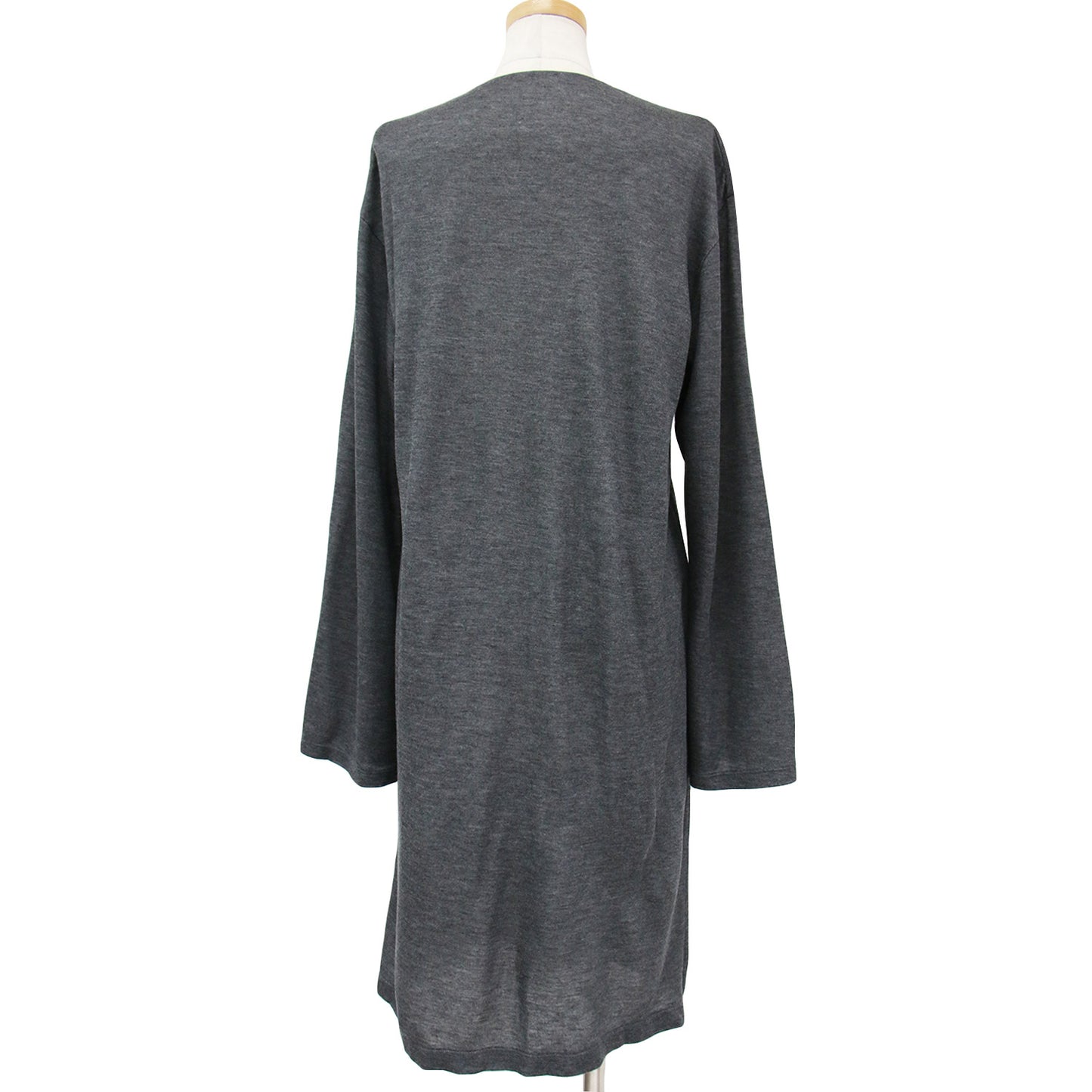 カシミヤブレンド ロング カーディガン /クルーネック ダブルフェイス ジャージー素材 240703