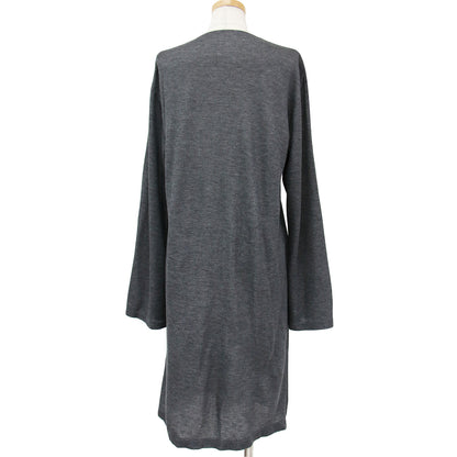 カシミヤブレンド ロング カーディガン /クルーネック ダブルフェイス ジャージー素材 240703