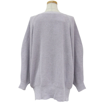 ニット プルオーバー Vネック ボリュームスリーブ 長袖 ローゲージ オーバーサイズ サマーニット リネン 麻 240422