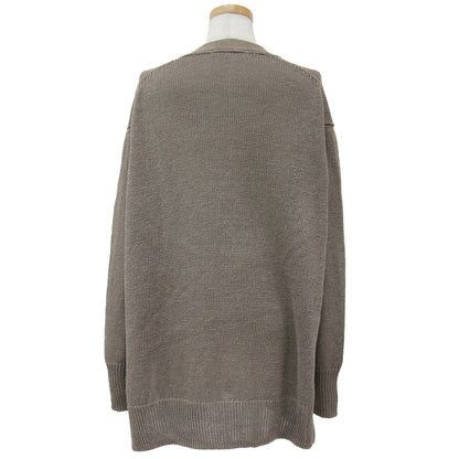 カーディガン ニット ミドル丈 Vネック オーバーサイズ ベーシック リネン 麻 23春夏 240618