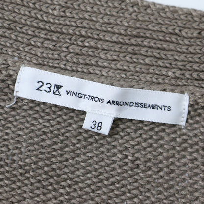 カーディガン ニット ミドル丈 Vネック オーバーサイズ ベーシック リネン 麻 23春夏 240618