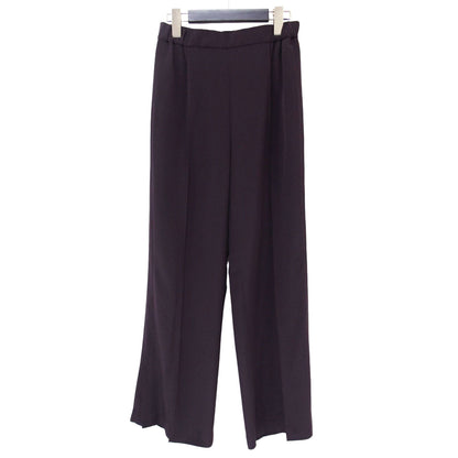 イージー フレア パンツ / サテン センタープレスステッチ サイドスリット ウエストゴム 241121