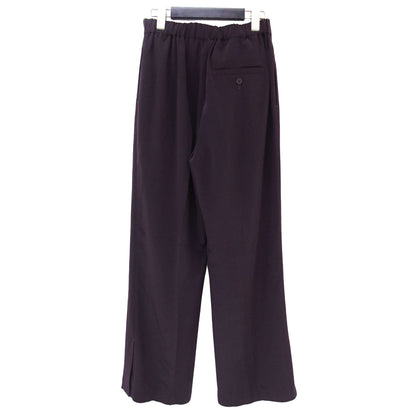 イージー フレア パンツ / サテン センタープレスステッチ サイドスリット ウエストゴム 241121