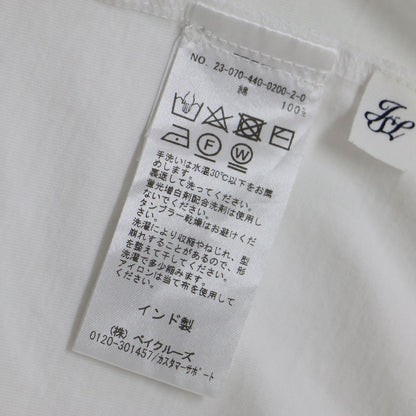 23春夏 オーガニックコットン ドロップ ワンピース / ロング タック ラウンドネック 半袖 五分袖 240816