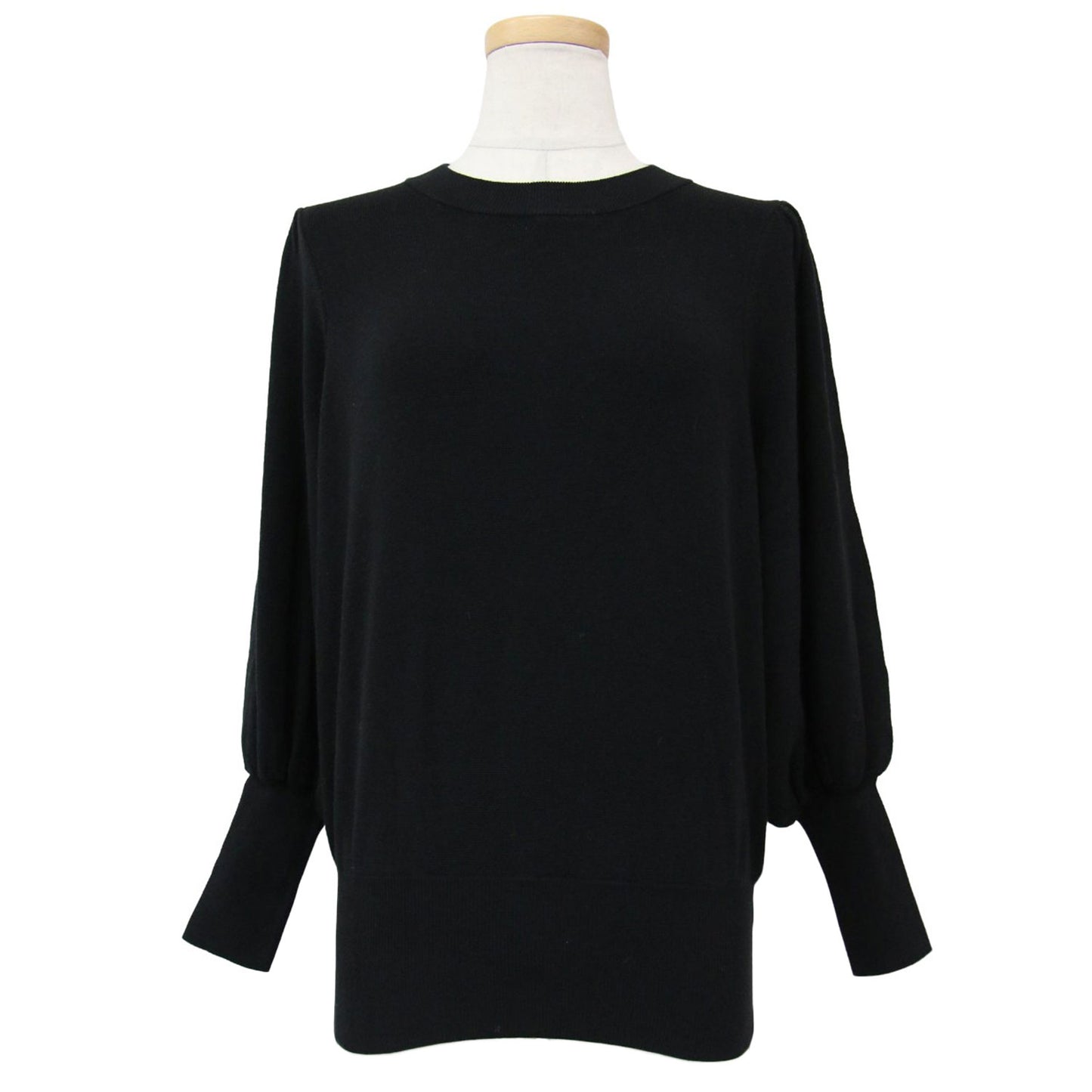 パフスリーブ プルオーバー ニット / クルーネック ボリュームスリーブ 長袖 240911