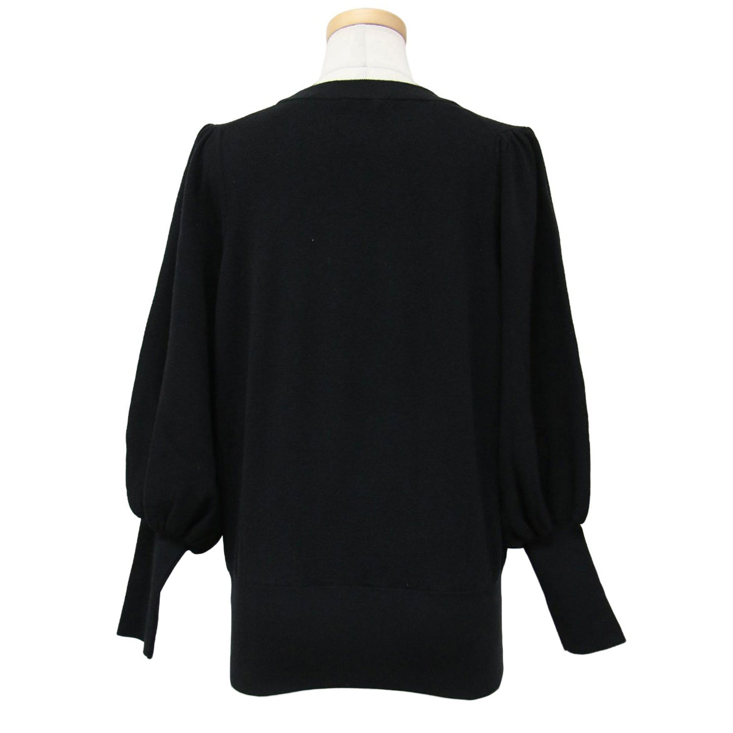 パフスリーブ プルオーバー ニット / クルーネック ボリュームスリーブ 長袖 240911