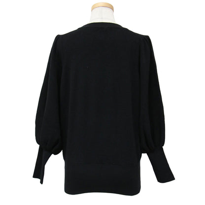 パフスリーブ プルオーバー ニット / クルーネック ボリュームスリーブ 長袖 240911