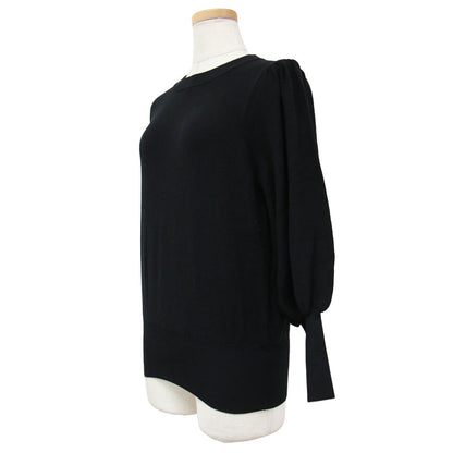 パフスリーブ プルオーバー ニット / クルーネック ボリュームスリーブ 長袖 240911