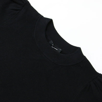 パフスリーブ プルオーバー ニット / クルーネック ボリュームスリーブ 長袖 240911