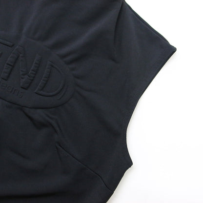 ハイネック ノースリーブ カットソー / エンボス ロゴ イタリア製 ヴィンテージ 241029