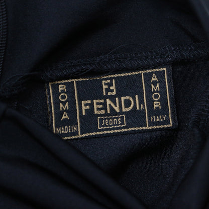 ハイネック ノースリーブ カットソー / エンボス ロゴ イタリア製 ヴィンテージ 241029