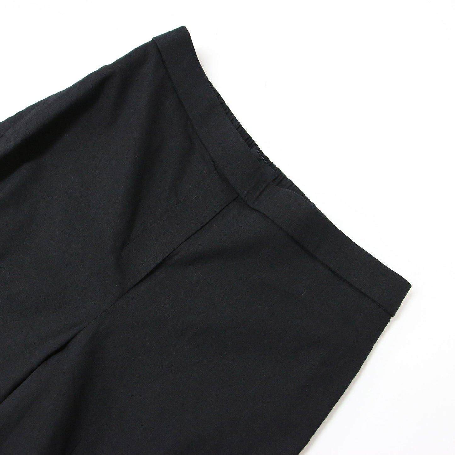 リネン混 ワイド プルオン パンツ / ストレート ストレッチ 240806