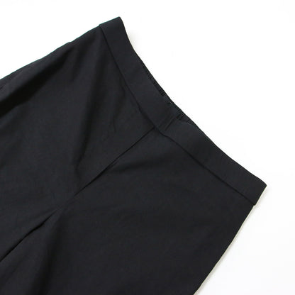 リネン混 ワイド プルオン パンツ / ストレート ストレッチ 240806