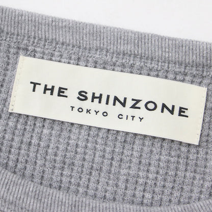 ワッフル オーバーサイズ プルオーバー カットソー / クルーネック 長袖 Tシャツ コットン サーマル 240716