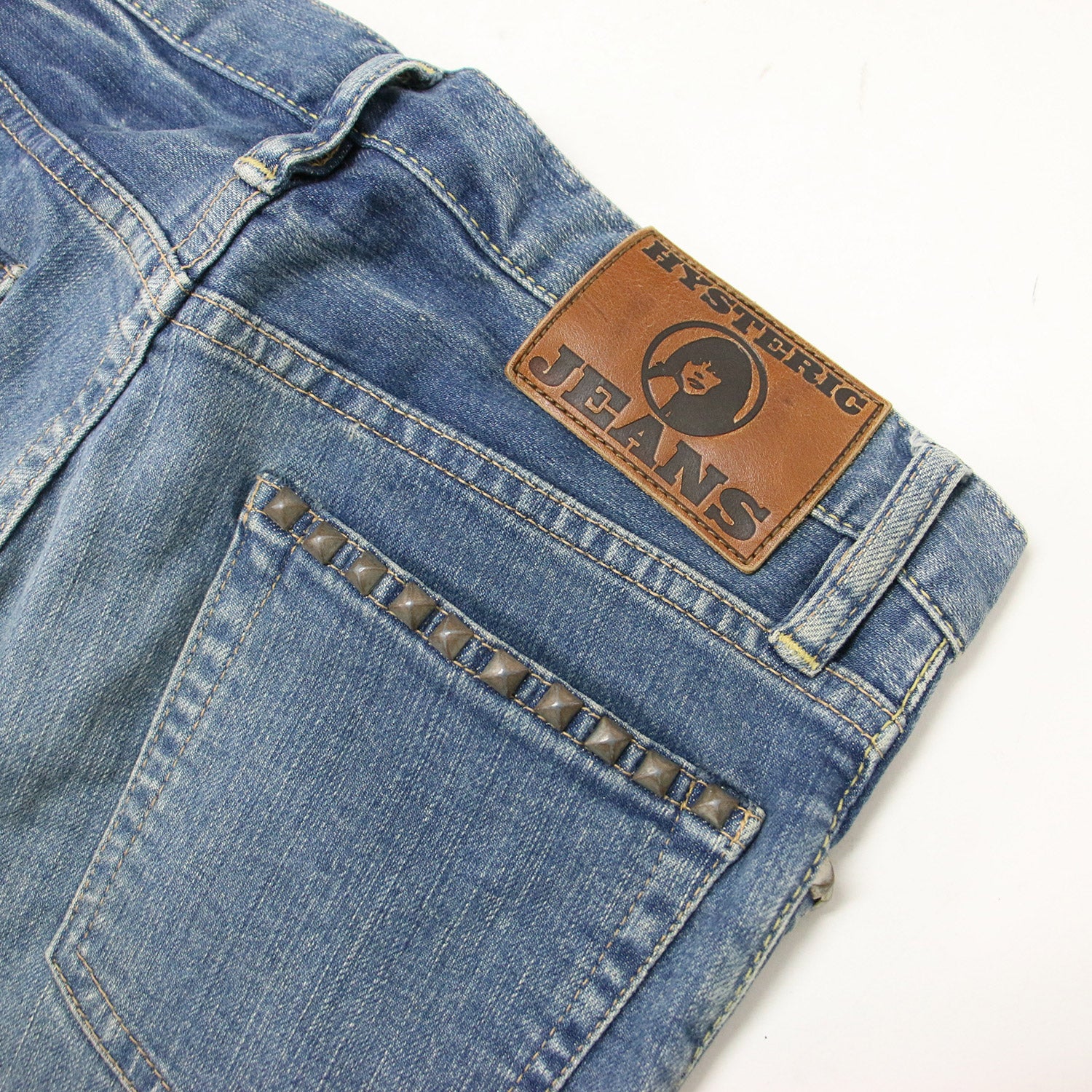 ヒステリックグラマー クロップド デニムパンツ スタッズ ライン