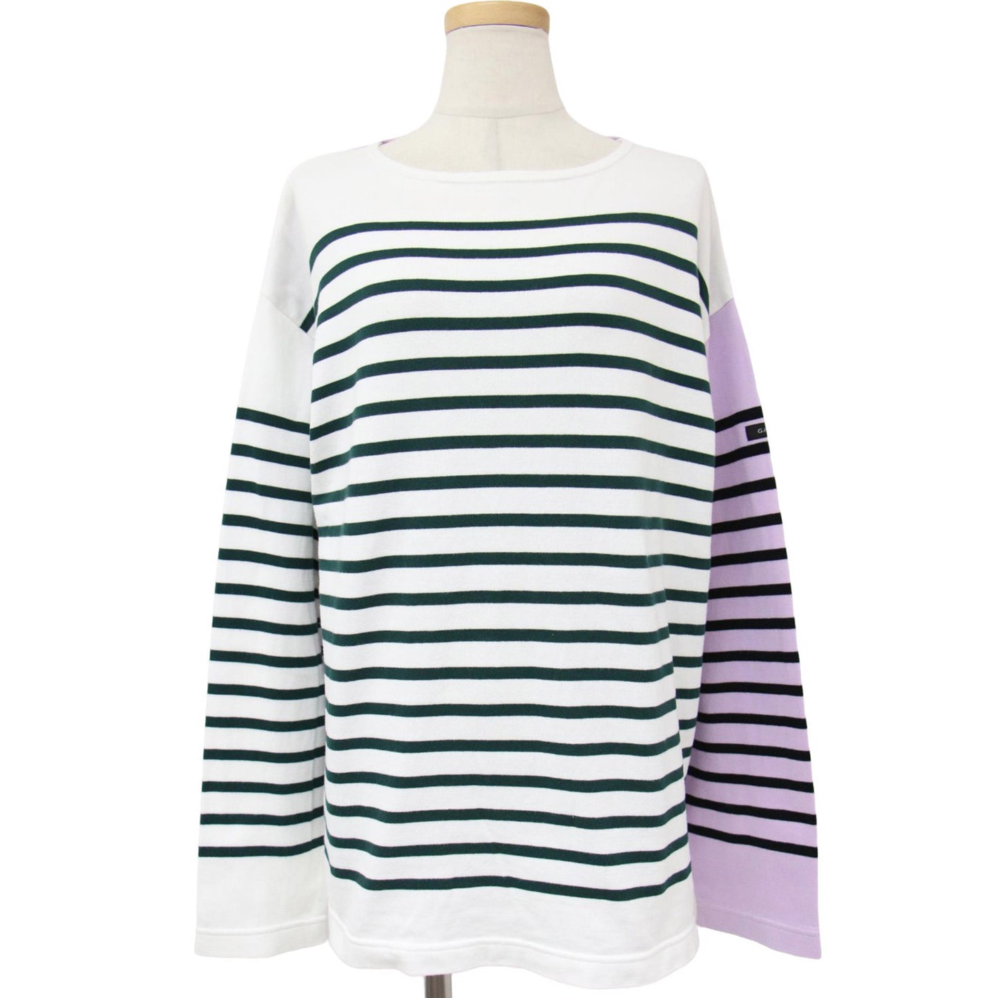 ADAM ET ROPE 別注 ボートネック ボーダー Tシャツ / カットソー オーバーサイズ コットン 長袖 240813