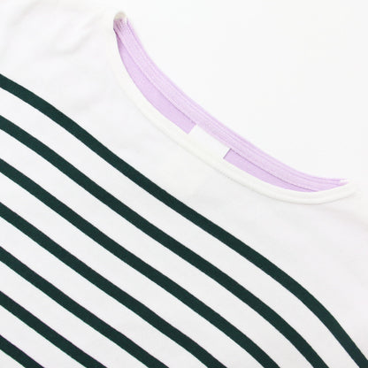 ADAM ET ROPE 別注 ボートネック ボーダー Tシャツ / カットソー オーバーサイズ コットン 長袖 240813