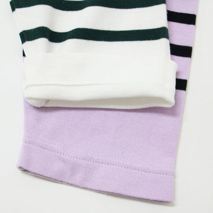 ADAM ET ROPE 別注 ボートネック ボーダー Tシャツ / カットソー オーバーサイズ コットン 長袖 240813