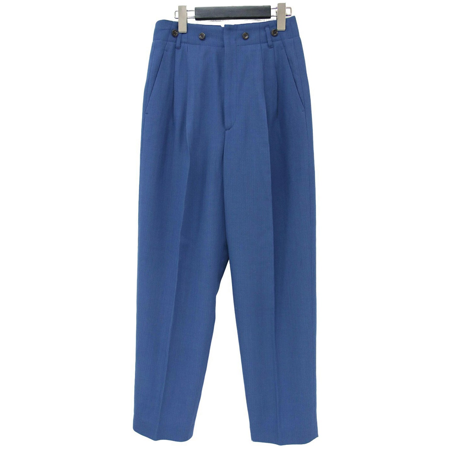 ヘリンボーン ウール テーパード ドビー セットアップ パンツ / ハイウエスト タック 240814