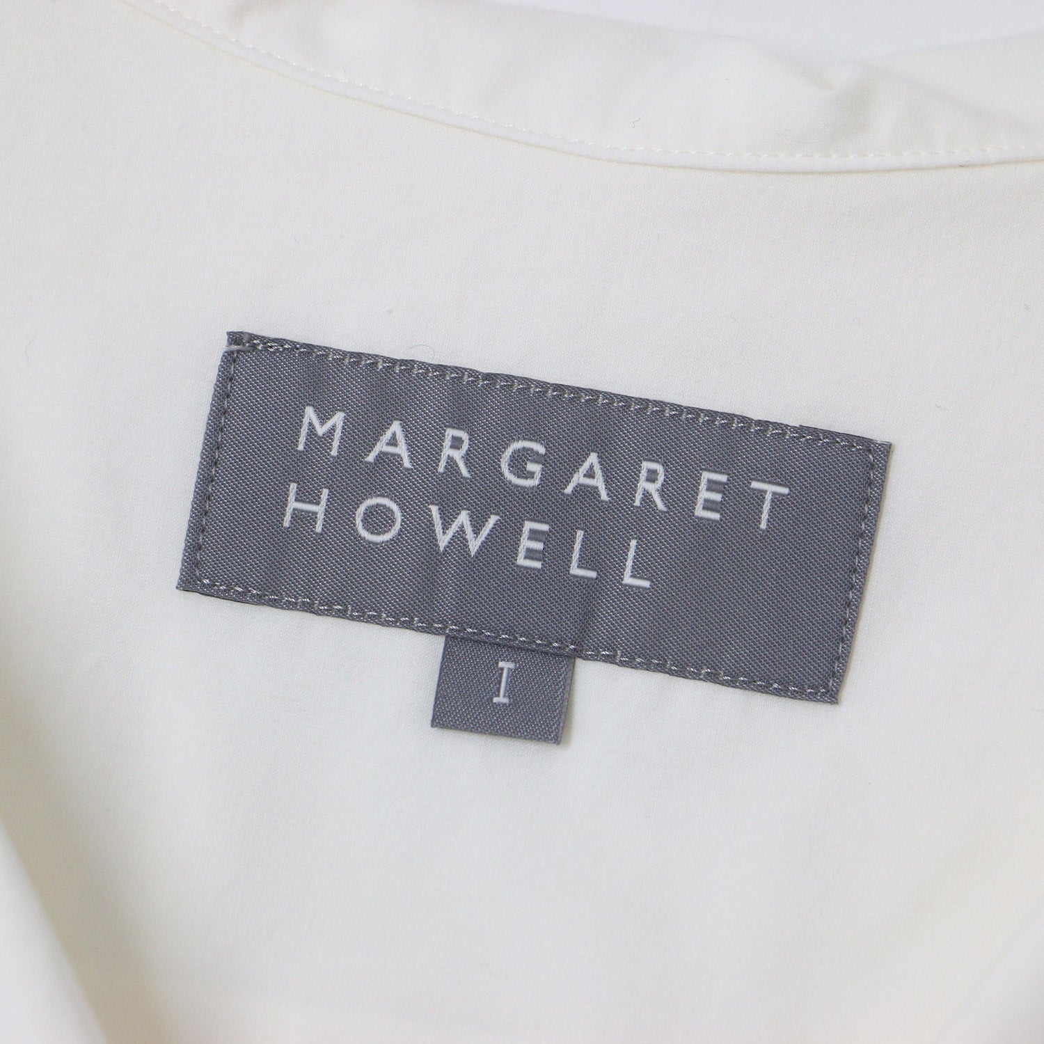 MARGARET HOWELL (マーガレットハウエル) 23秋冬 コットン ウール クロップド シャツ / ラウンドカラー 丸襟 長袖 240725  - ブランド古着の通販・買取 | BEEGLE by Boo-Bee