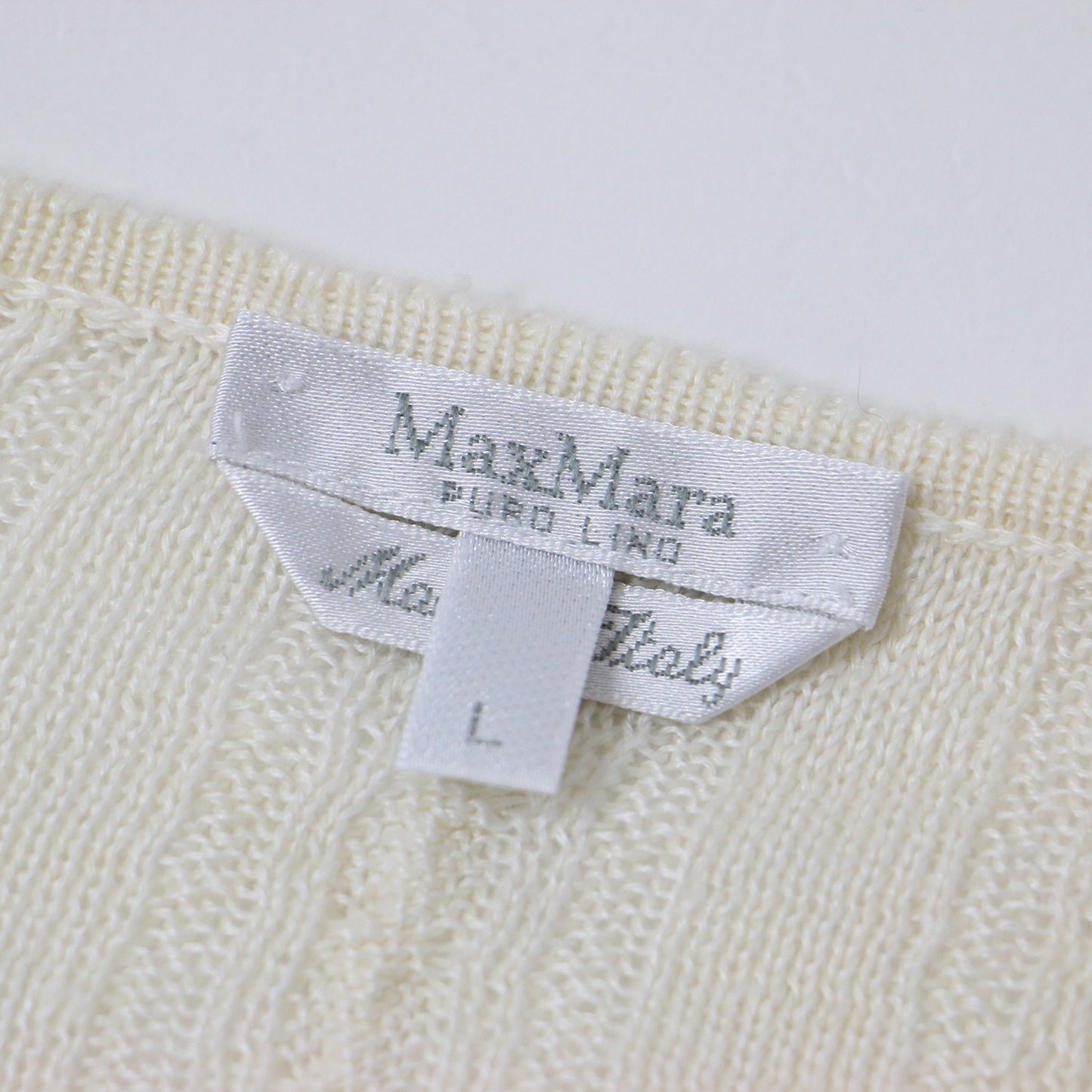 クルーネック ケーブル ニット カーディガン / 長袖 ホック リネン 240603