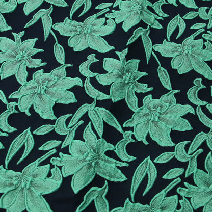 ビッグフラワー ジャガード フレア ミディ スカート / Aライン 花柄 240808