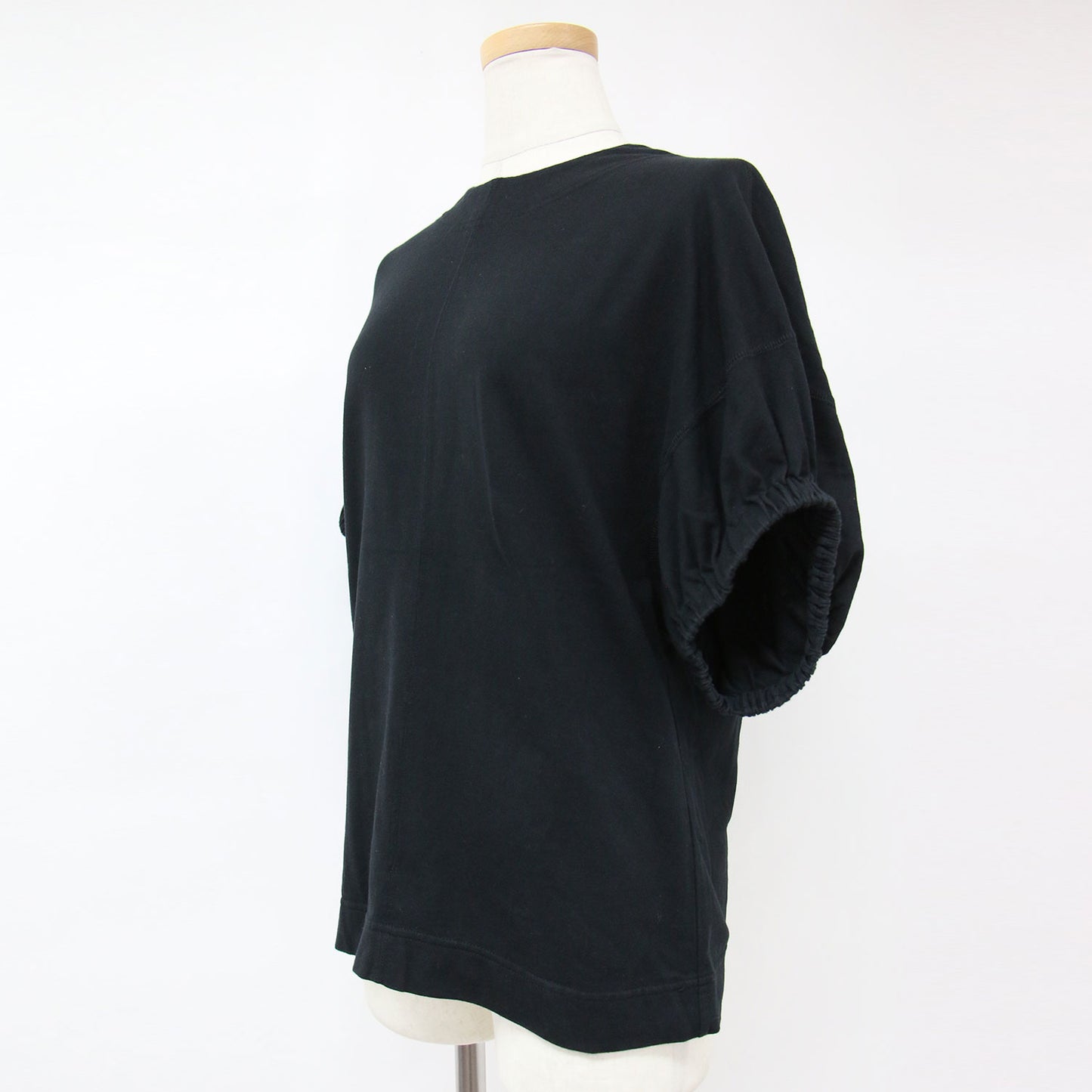 23春夏 クルーネック ギャザー ショートスリーブ プルオーバー カットソー / Tシャツ 半袖 コットン 240624