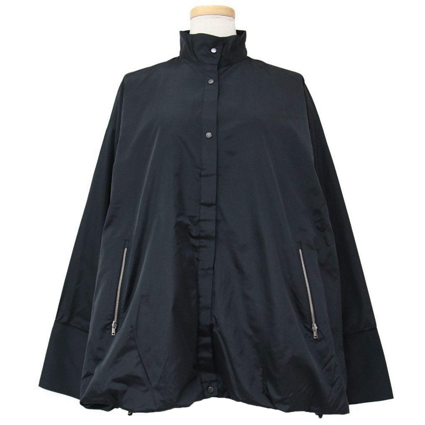 24春夏 シルク タフタ ハイネック ブルゾン / ジップアップ 裾ドローストリング 長袖 240828