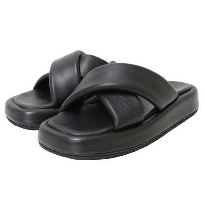 24春夏 クロスベルト レザー サンダル / プラットフォーム 厚底  240813