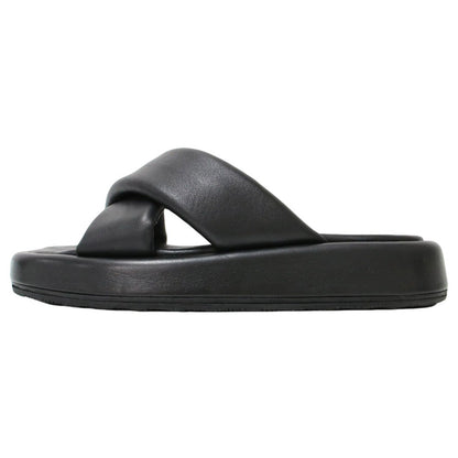 24春夏 クロスベルト レザー サンダル / プラットフォーム 厚底  240813