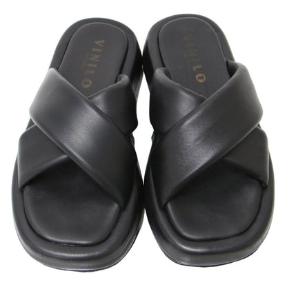 24春夏 クロスベルト レザー サンダル / プラットフォーム 厚底  240813