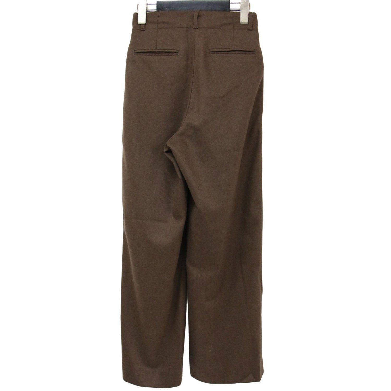 カシミヤフランネル / ダブルプリーテッドワイドトラウザーズ, D Navy