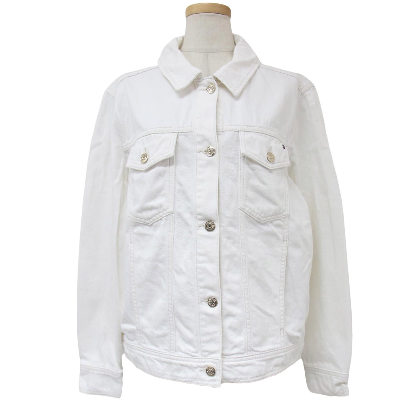 オーバーサイズ デニム ジャケット / コットン Gジャン ビッグシルエット ホワイトデニム