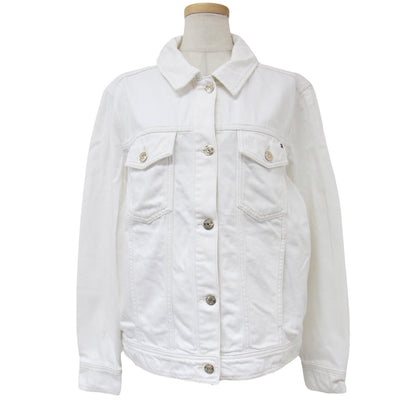 オーバーサイズ デニム ジャケット / コットン Gジャン ビッグシルエット ホワイトデニム