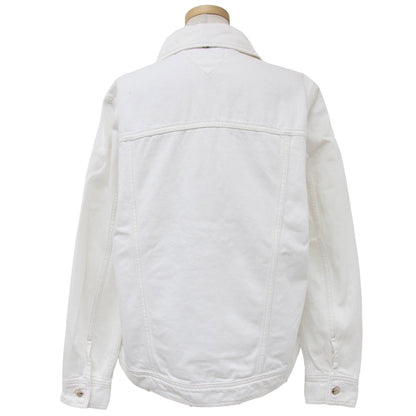 オーバーサイズ デニム ジャケット / コットン Gジャン ビッグシルエット ホワイトデニム
