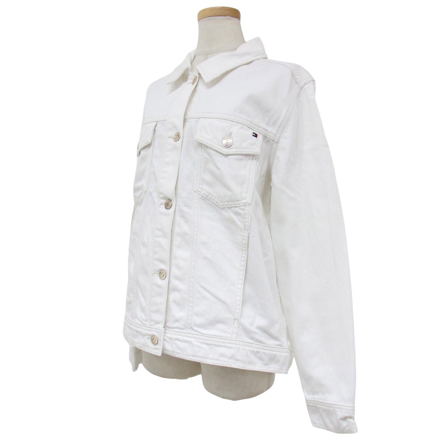 オーバーサイズ デニム ジャケット / コットン Gジャン ビッグシルエット ホワイトデニム