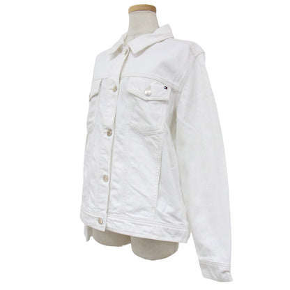 オーバーサイズ デニム ジャケット / コットン Gジャン ビッグシルエット ホワイトデニム