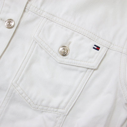 オーバーサイズ デニム ジャケット / コットン Gジャン ビッグシルエット ホワイトデニム