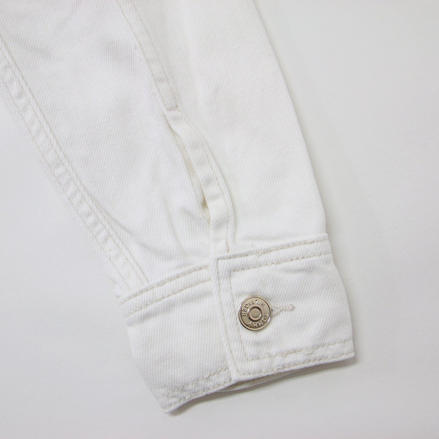 オーバーサイズ デニム ジャケット / コットン Gジャン ビッグシルエット ホワイトデニム