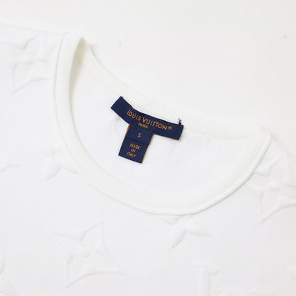 24春夏 フライト モード 3D モノグラム Tシャツ / 半袖 クルーネック エンボス加工 コットン ナイロン イタリア製