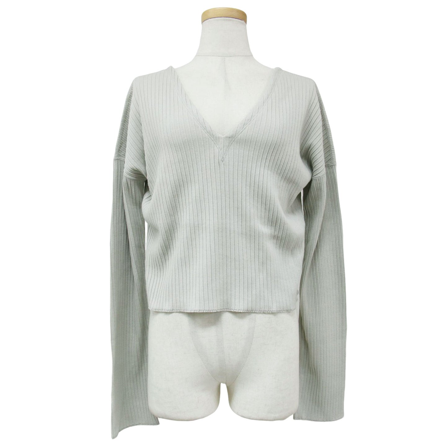 24春夏 Plage 別注 Vネック リブ カットソー / ショート丈 長袖