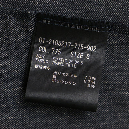 リネン ロング シャツ ワンピース / フレア ストレッチ 半袖