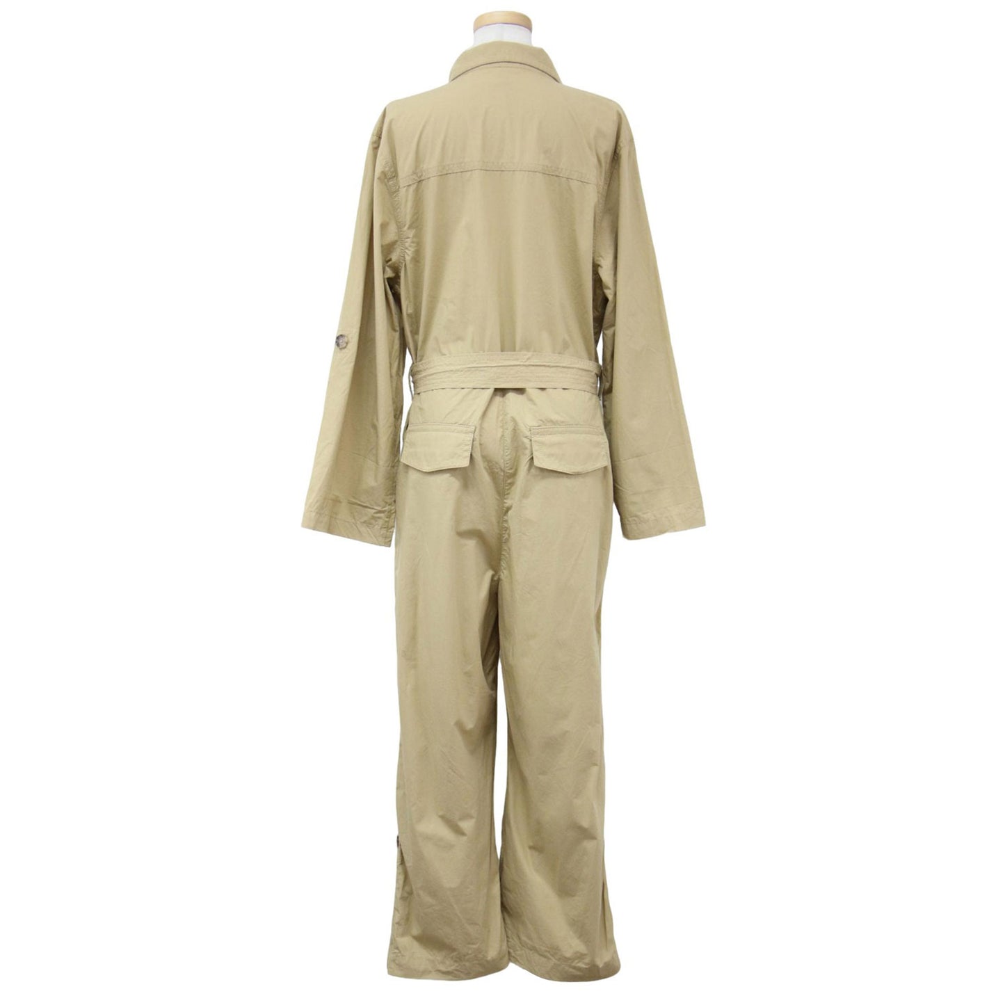 23春夏 コットン ジャンプスーツ / ストレートパンツ ベルト 長袖 オールインワン