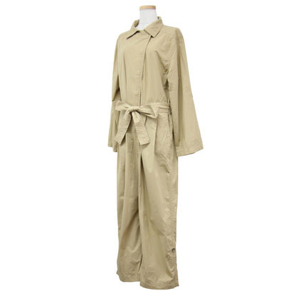 23春夏 コットン ジャンプスーツ / ストレートパンツ ベルト 長袖 オールインワン