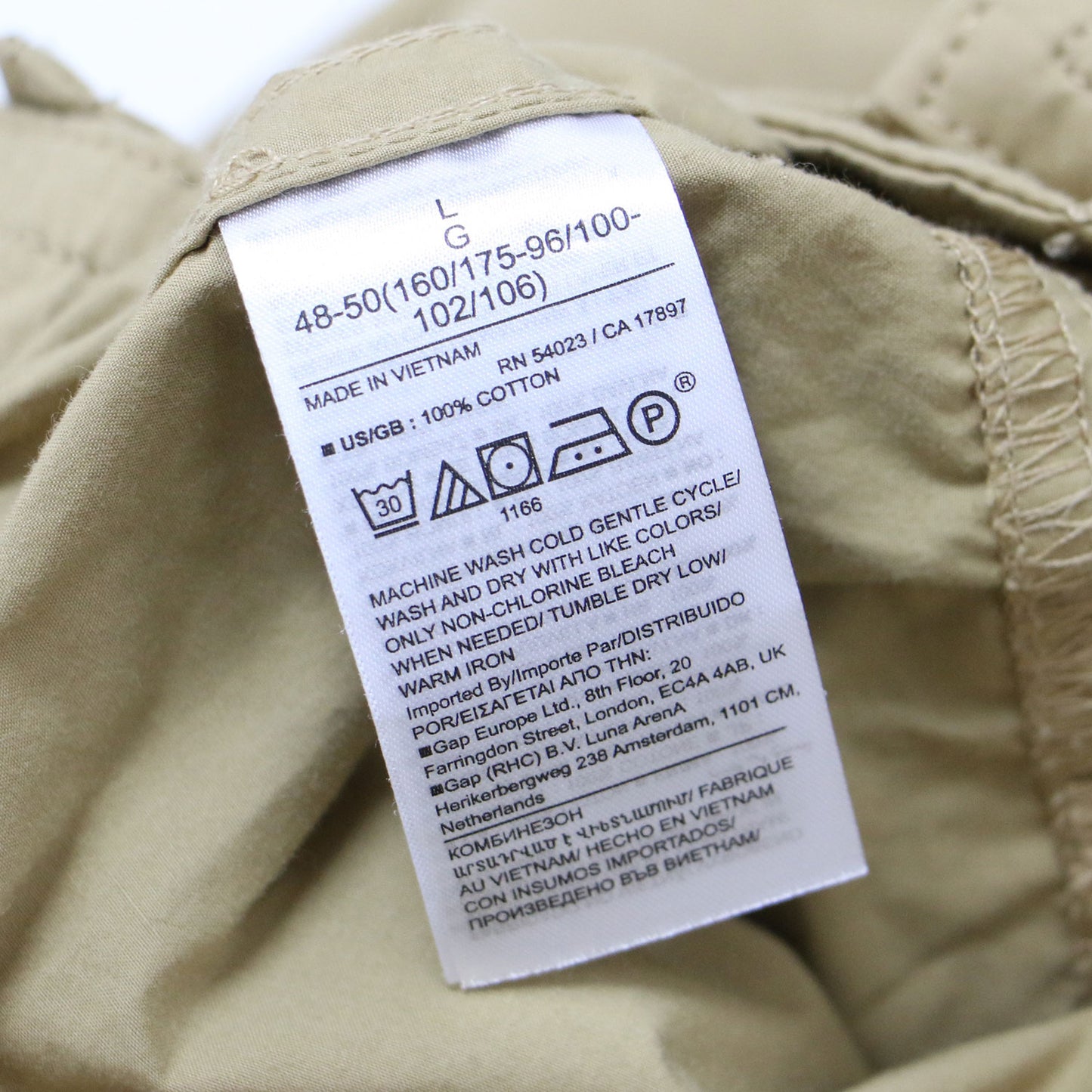 23春夏 コットン ジャンプスーツ / ストレートパンツ ベルト 長袖 オールインワン